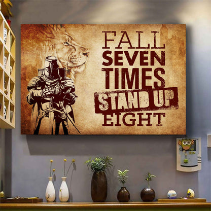 Viking Poster Canvas Fall Down Seven Times Stand Up Eight