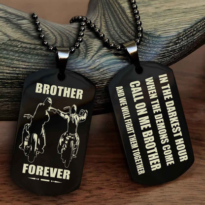 Viking Engraved Double Sided Dog Tag Call On Me Brother NAG Brothers Forever We Will Fight Them Together