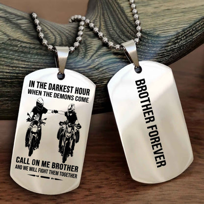 DRB Customizable engraved black dog tag double sided gift from brother, brother forevers NAG