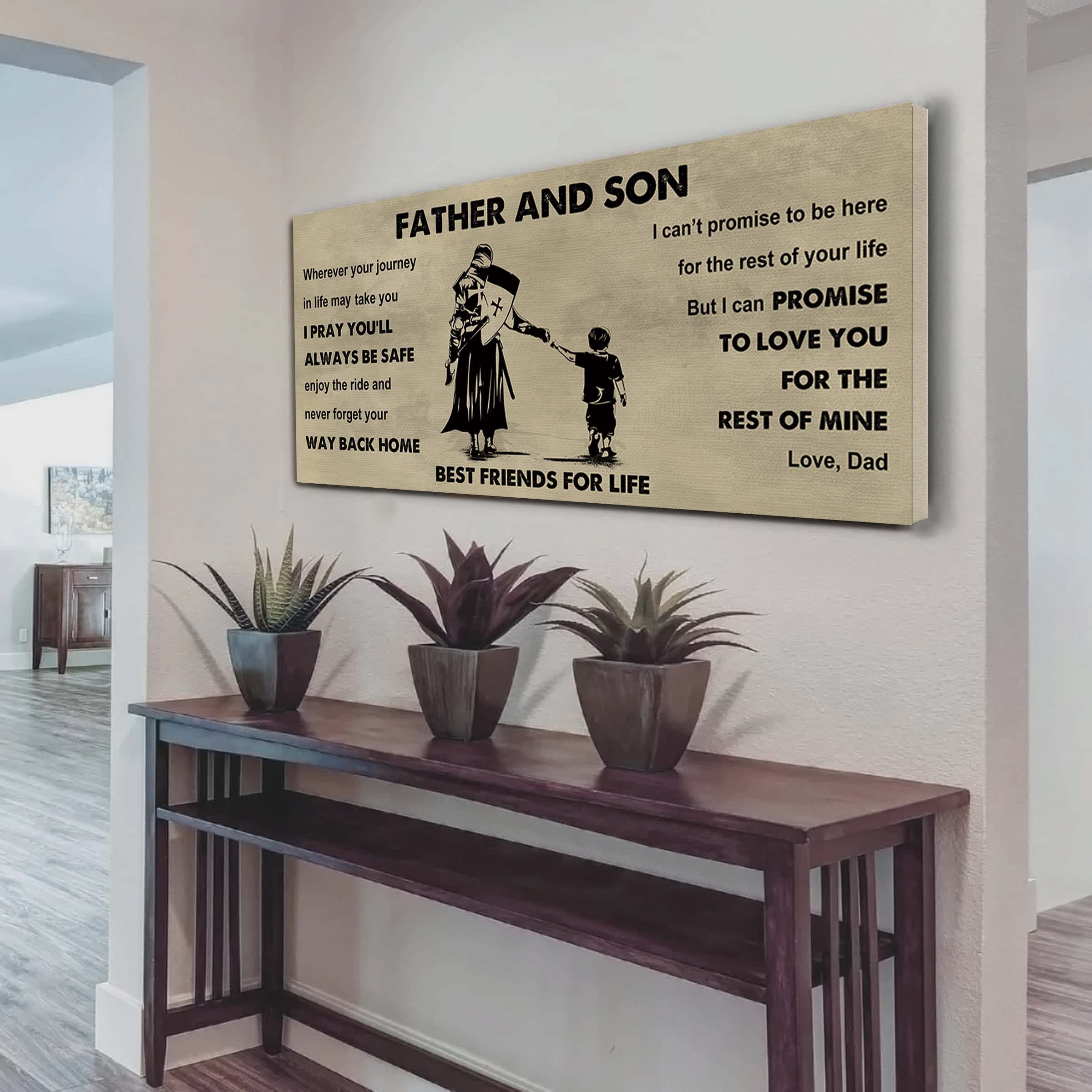 DRB GK Father And Son Best Friends For Life - Ver 2 Never Forget Your Way Back Home Poster Canvas Gift For Son From Father