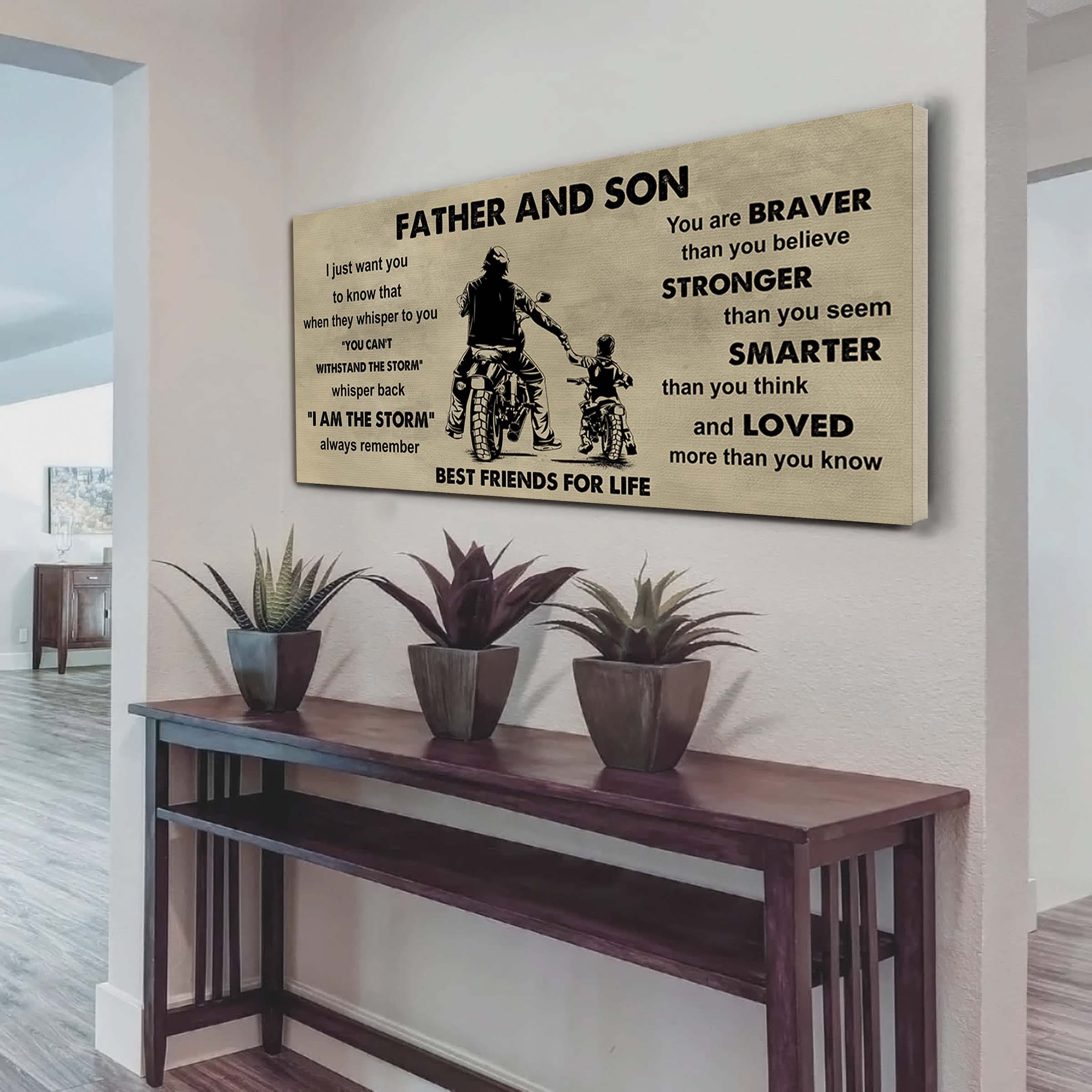 Sport-Family Father And Son Best Friends For Life - I Am The Storm Poster Canvas Gift For Son From Father