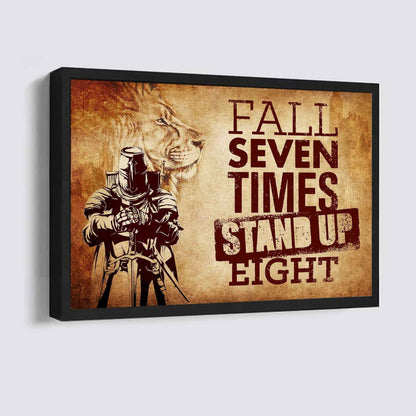 Viking Poster Canvas Fall Down Seven Times Stand Up Eight