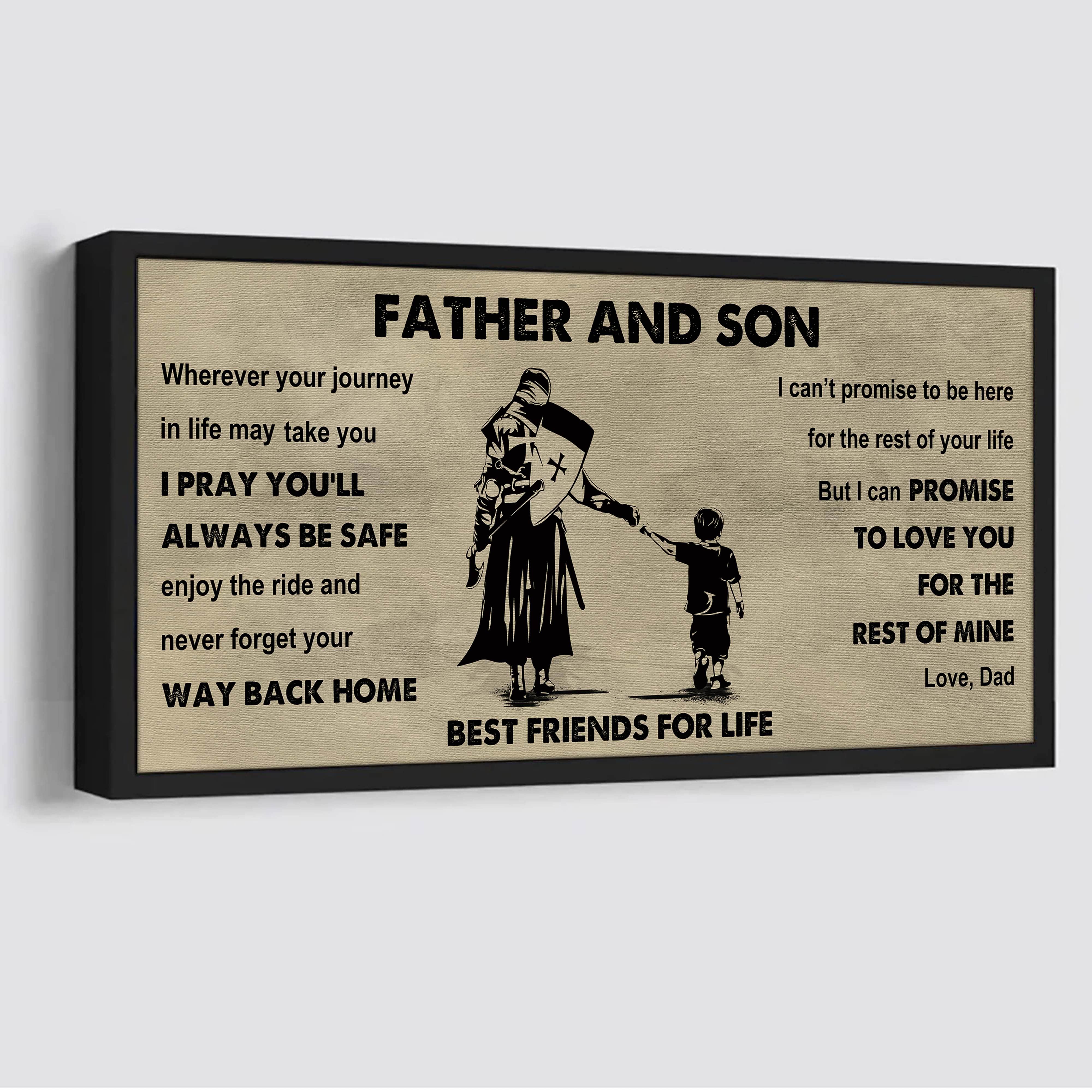 Biker Father And Son Best Friends For Life - Ver 2 Never Forget Your Way Back Home Poster Canvas Gift For Son From Father