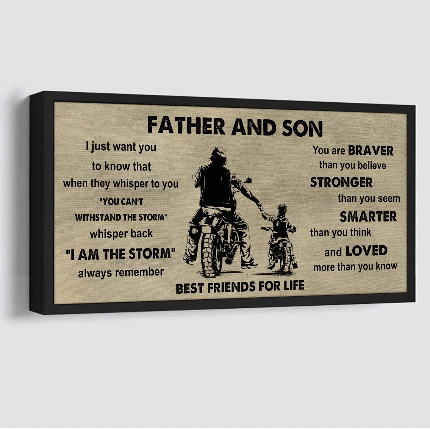 Ver 2 FAMILY-PHOTO UPLOAD Father And Daughter Best Friends For Life - I Am The Storm Poster Canvas Gift For Daughter From Father