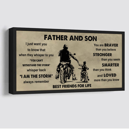 Ver 2 FAMILY-PHOTO UPLOAD Father And Daughter Best Friends For Life - I Am The Storm Poster Canvas Gift For Daughter From Father