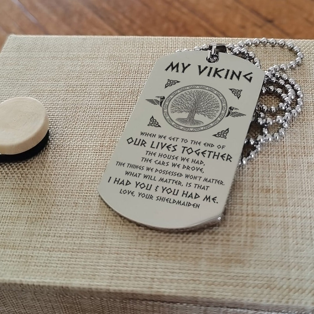 Viking Dog tag wife to husband