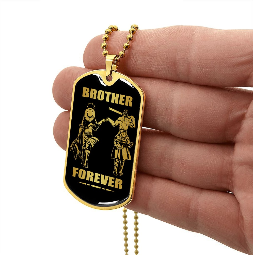 DRF-Military Chain (18K Gold Plated)-gifts from brother, n the darkest hour, When the demons come call on me brother and we will fight them together