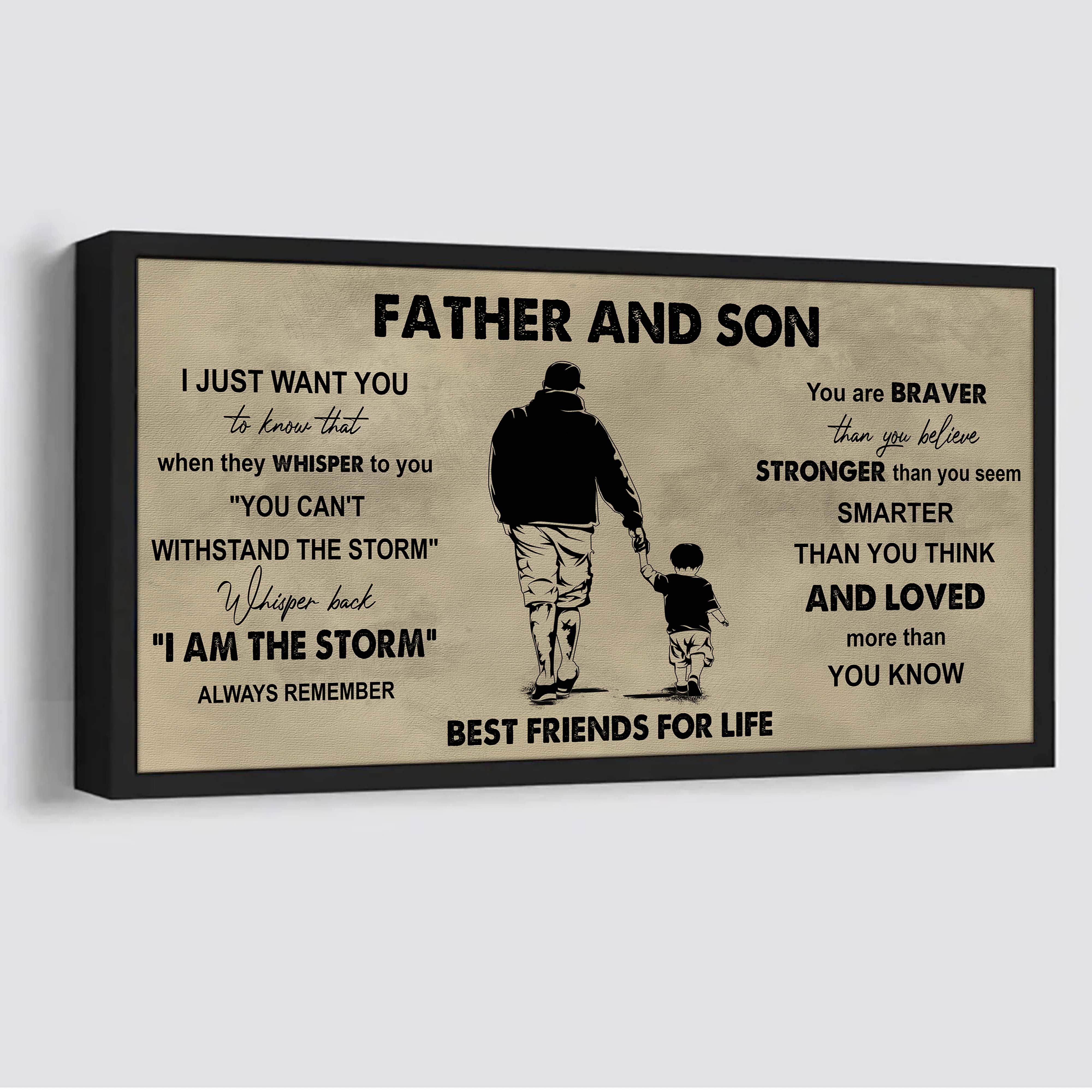 DRB Father And Son Best Friends For Life - I Am The Storm Poster Canvas Gift For Son From Father