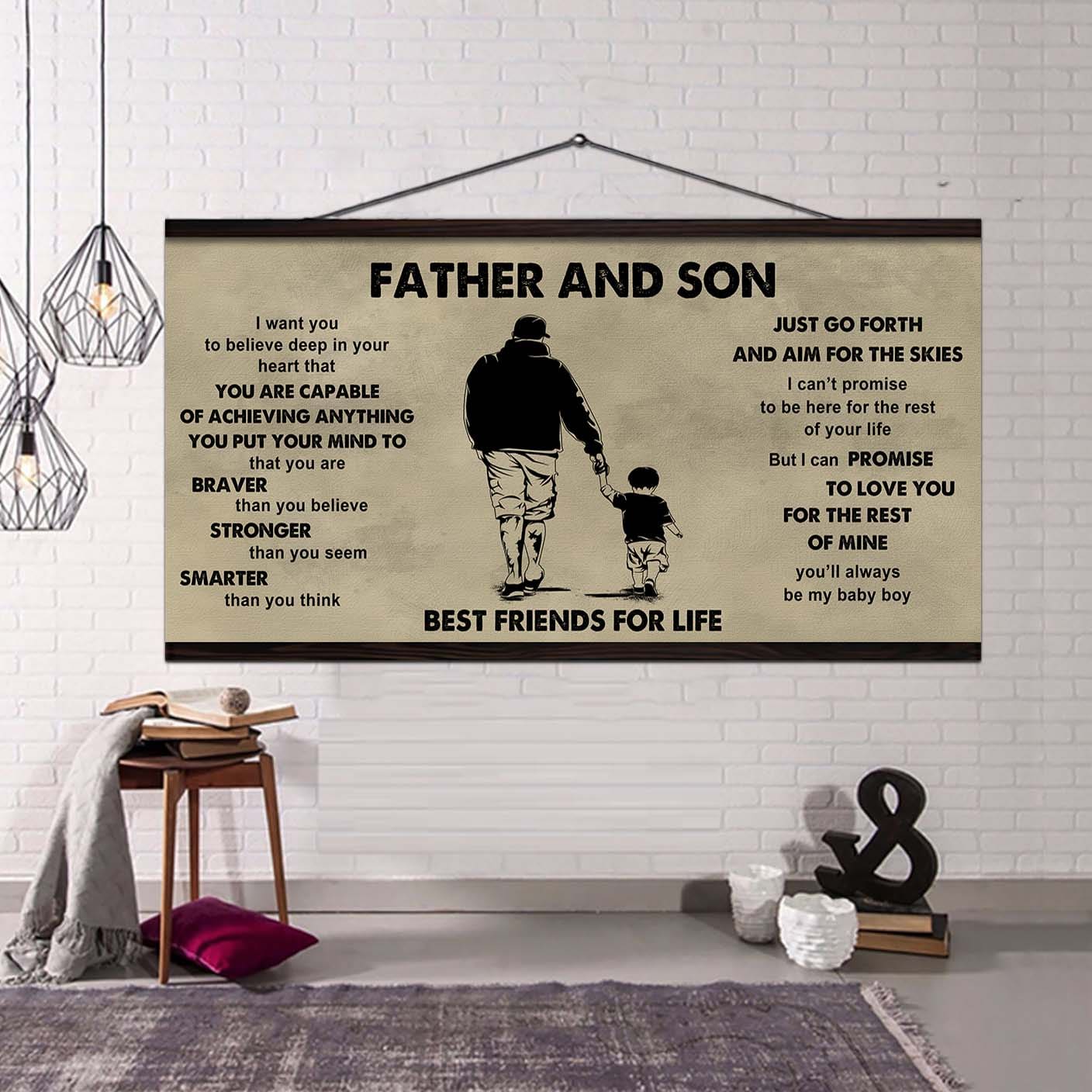 DRB GH Father And Daughter Best Friends For Life  - That You Are Braver Than You Believe Poster Canvas Gift For Daughter From Father