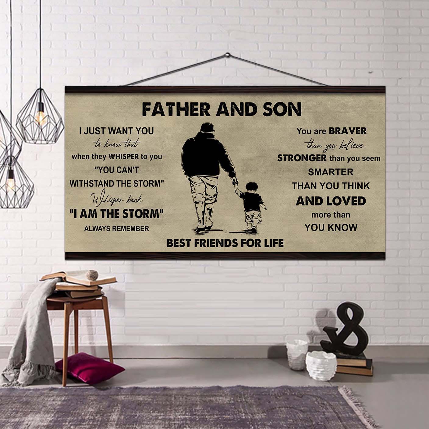 Soccer Father And Son Best Friends For Life - I Am The Storm Poster Canvas Gift For Son From Father