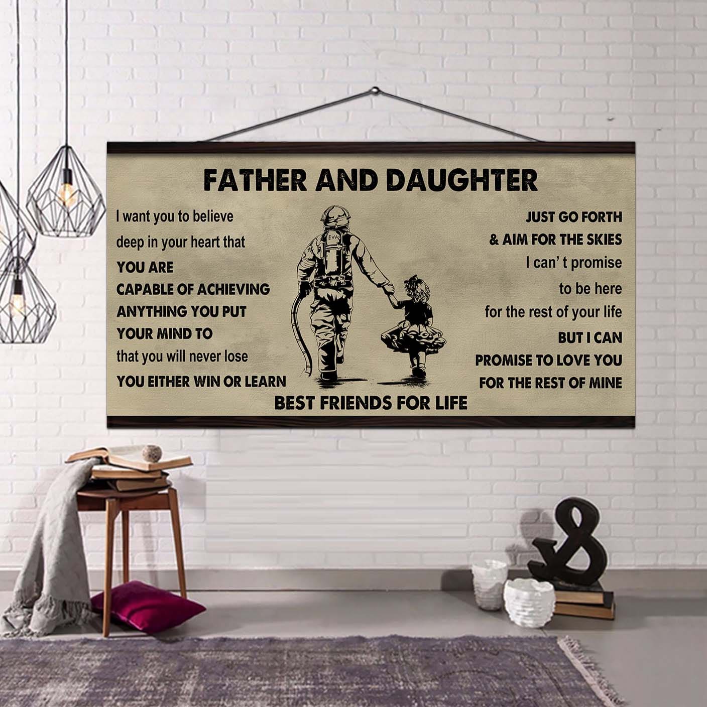 Biker Father And Daughter Best Friends For Life - Ver 2 You Will Never Lose Poster Canvas Gift For Daughter From Father