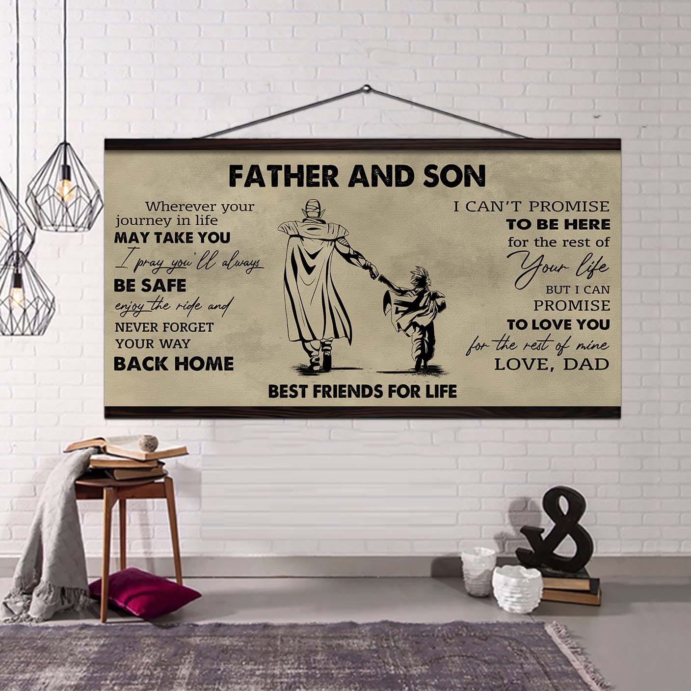 DRB Father And Son Best Friends For Life - Never Forget Your Way Back Home Poster Canvas Gift For Son From Father