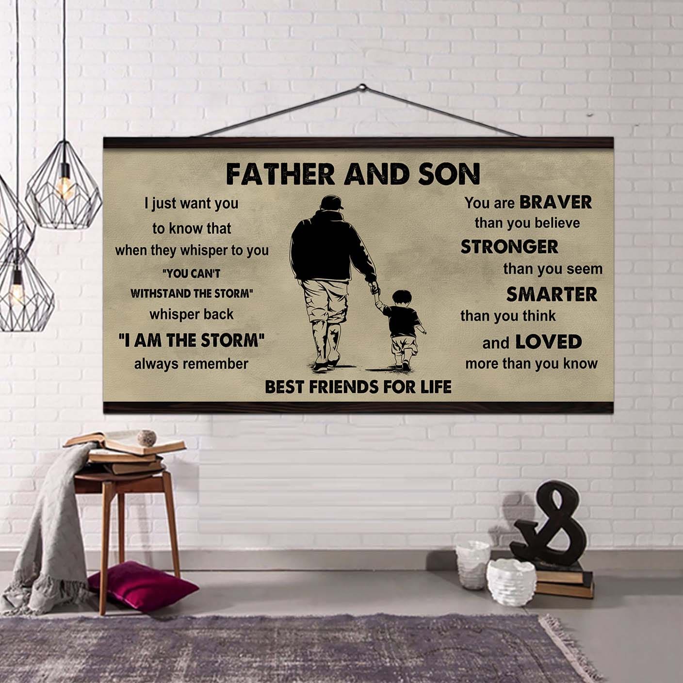 Ver 2 GH Father And Daughter Best Friends For Life - I Am The Storm Poster Canvas Gift For Daughter From Father