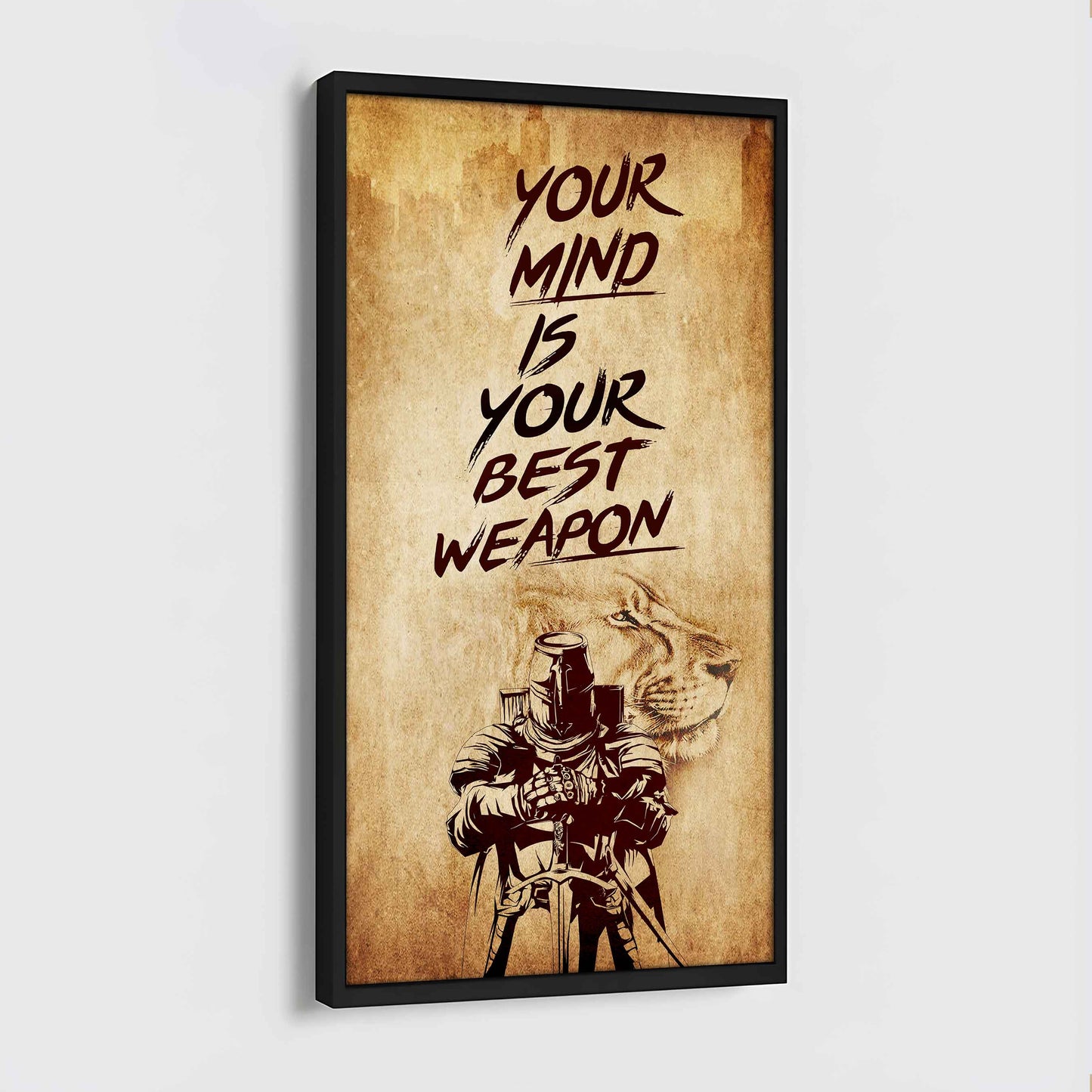 Warrior Your Mind Is Your Best Weapon Poster Canvas Motivation Canvas Gift For You