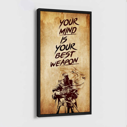 Warrior Your Mind Is Your Best Weapon Poster Canvas Motivation Canvas Gift For You