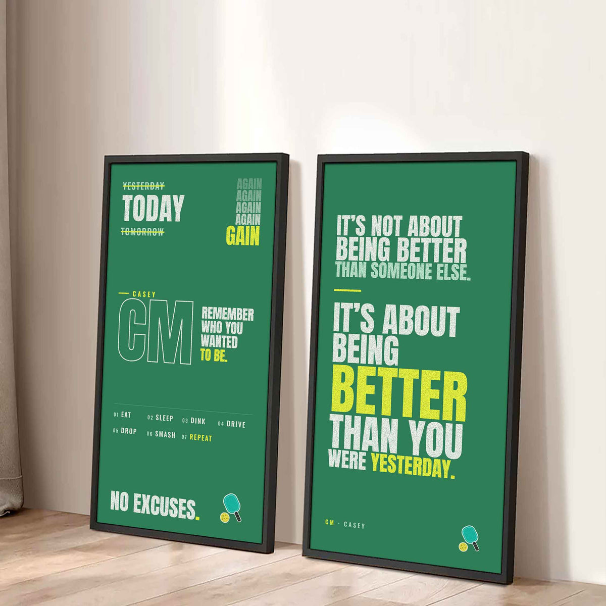 Sport Poster Again Again Again It's About Being Better Than You Were Yesterday - 2 Piece Canvas Wall Art