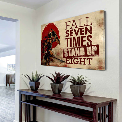 Viking Poster Canvas Fall Down Seven Times Stand Up Eight