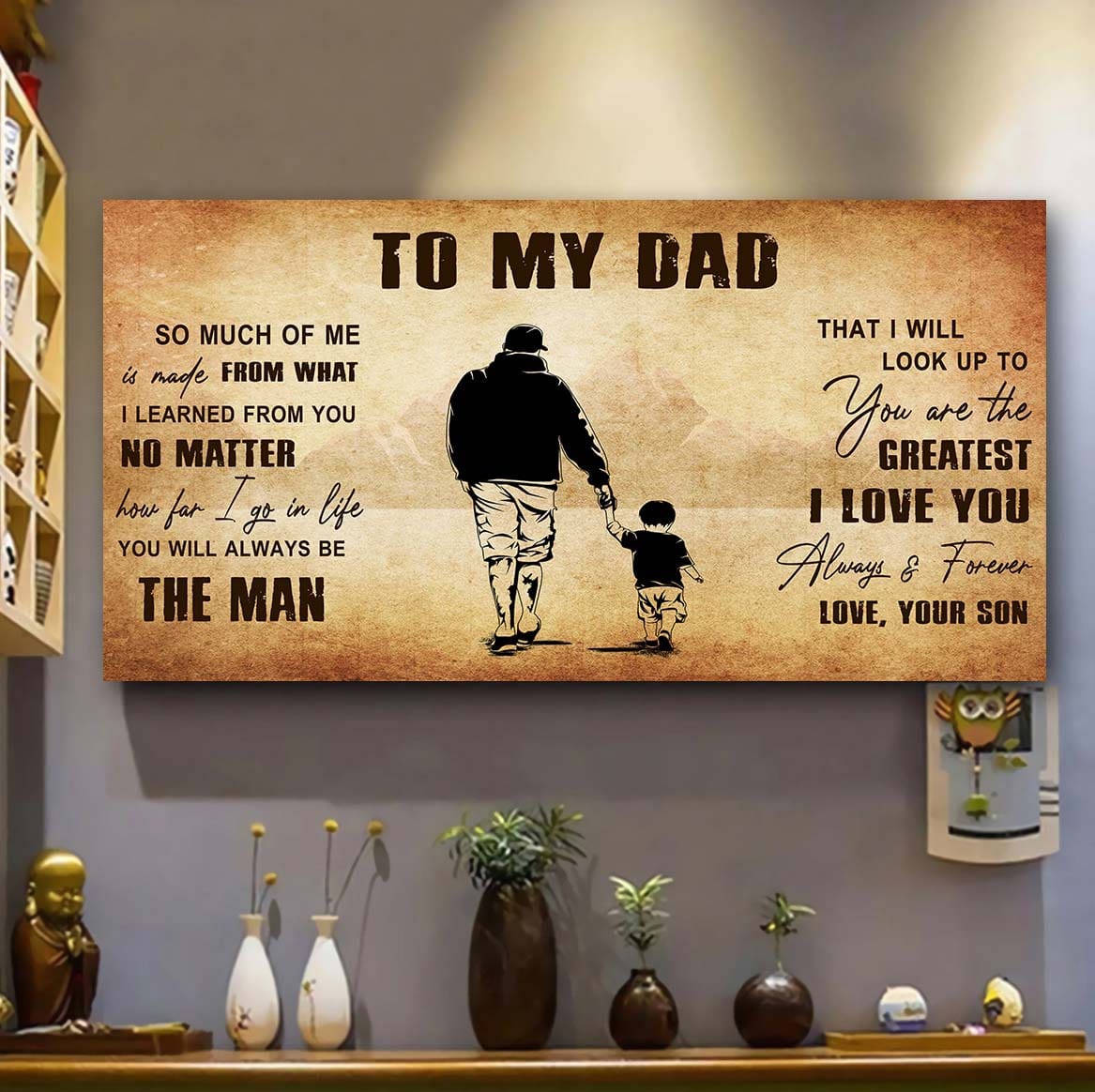 DRB To My Dad - You Are The Greatest I Love You  Poster Canvas Gift For Father From Son