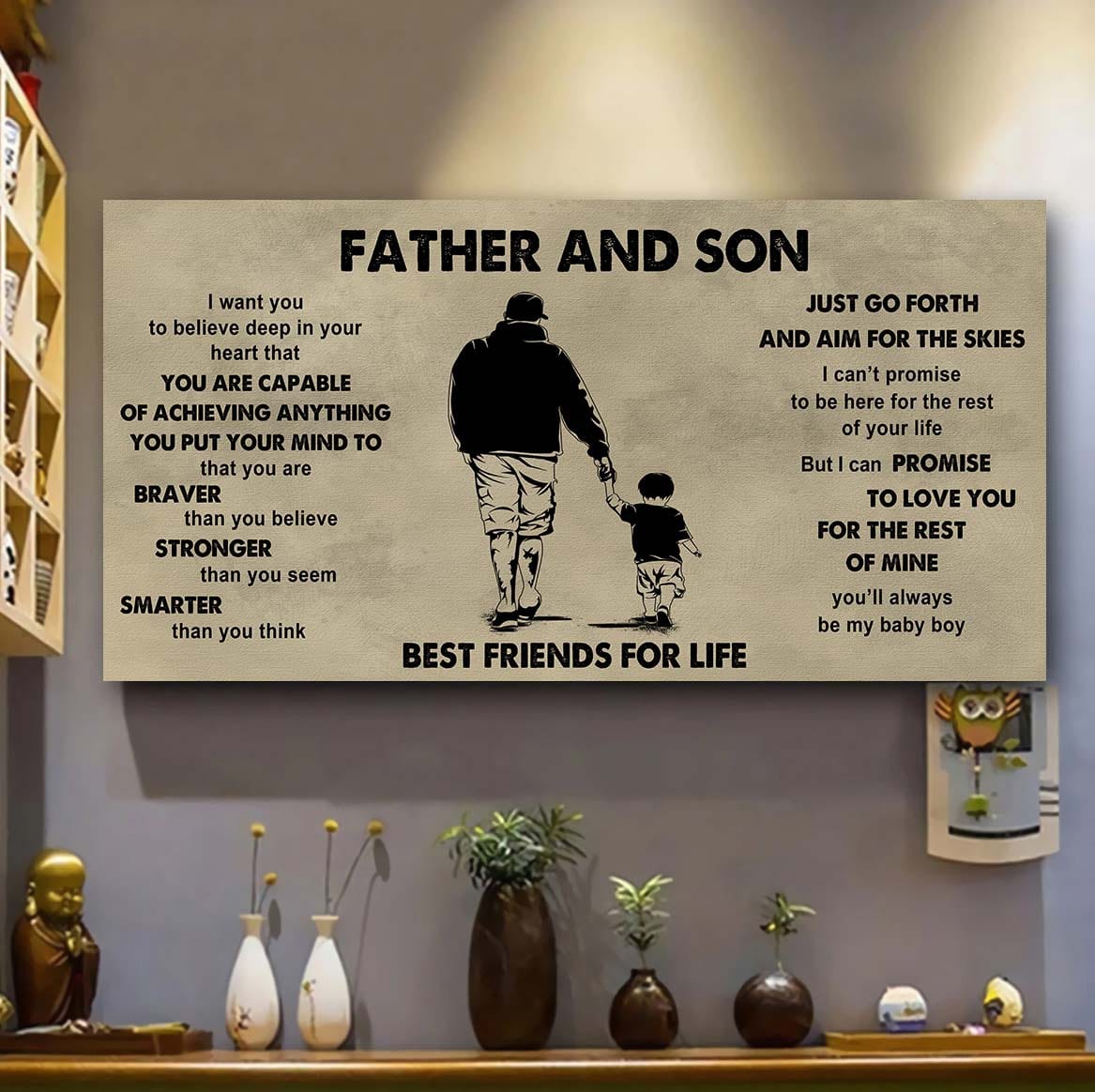 Sport - Family Father And Son Best Friends For Life - That You Are Braver Than You Believe Poster Canvas Gift For Son From Father