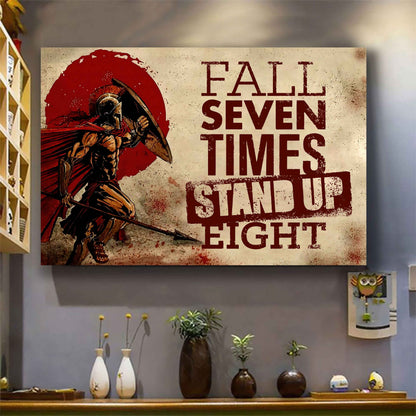 Viking Poster Canvas Fall Down Seven Times Stand Up Eight