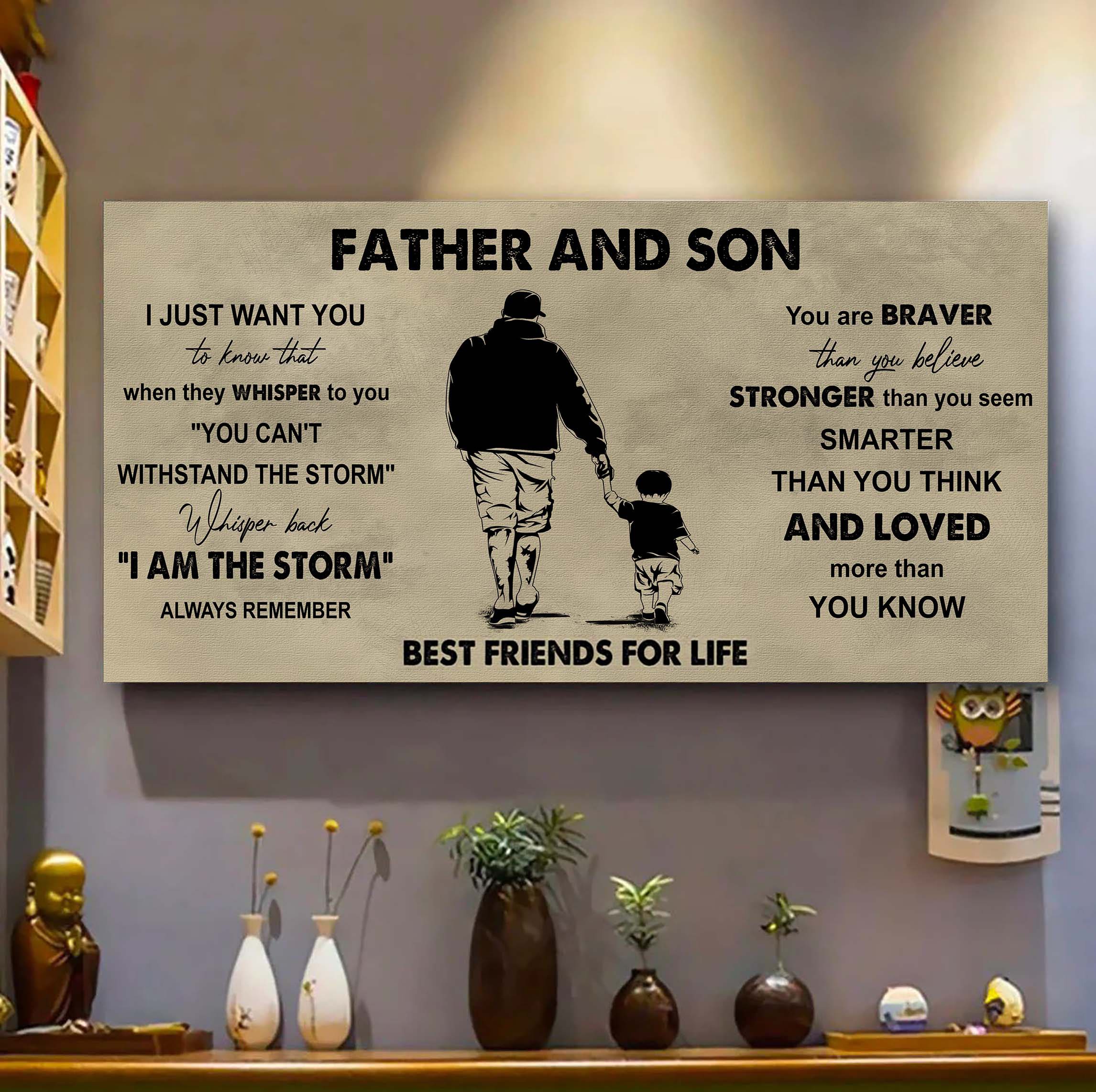 DRB Father And Daughter Best Friends For Life - I Am The Storm Poster Canvas Gift For Daughter From Father