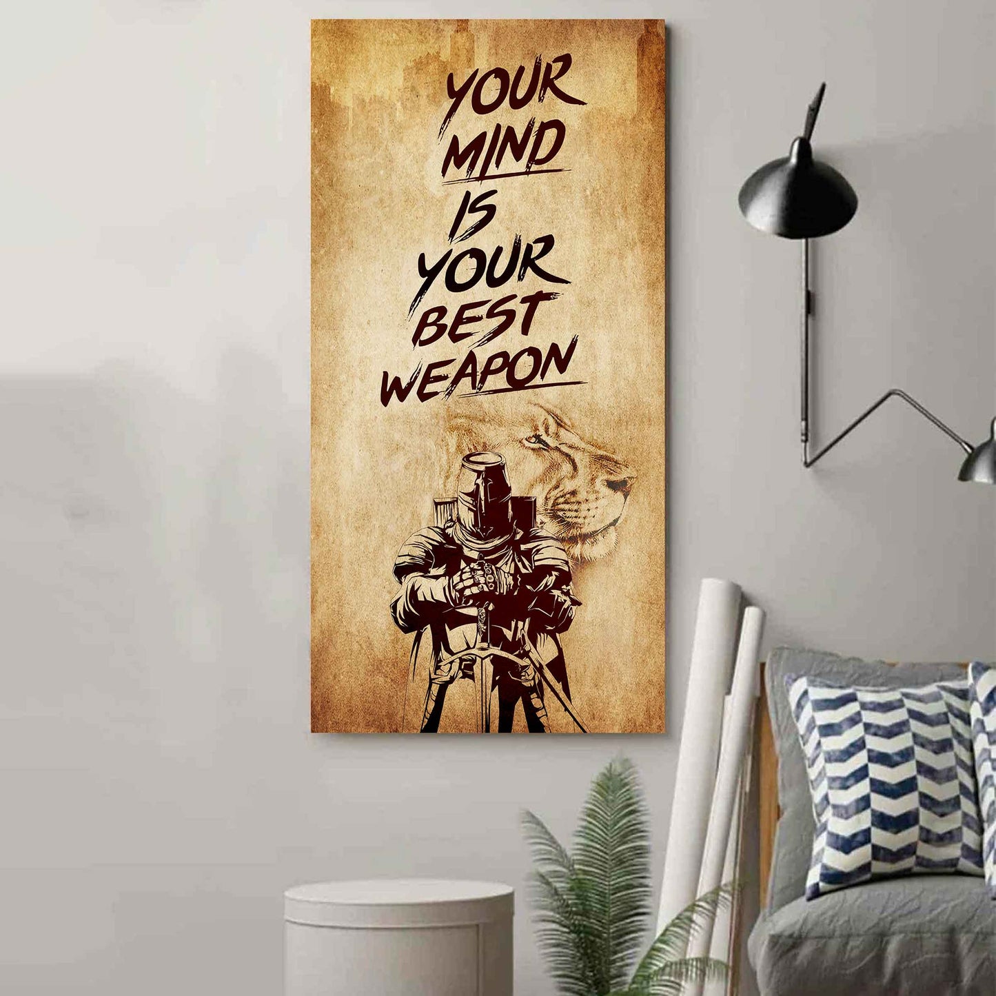 Warrior Your Mind Is Your Best Weapon Poster Canvas Motivation Canvas Gift For You