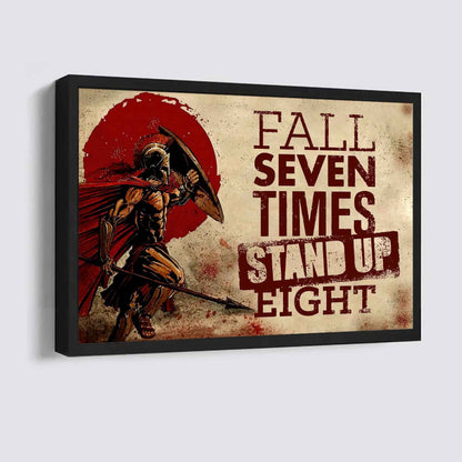 Viking Poster Canvas Fall Down Seven Times Stand Up Eight