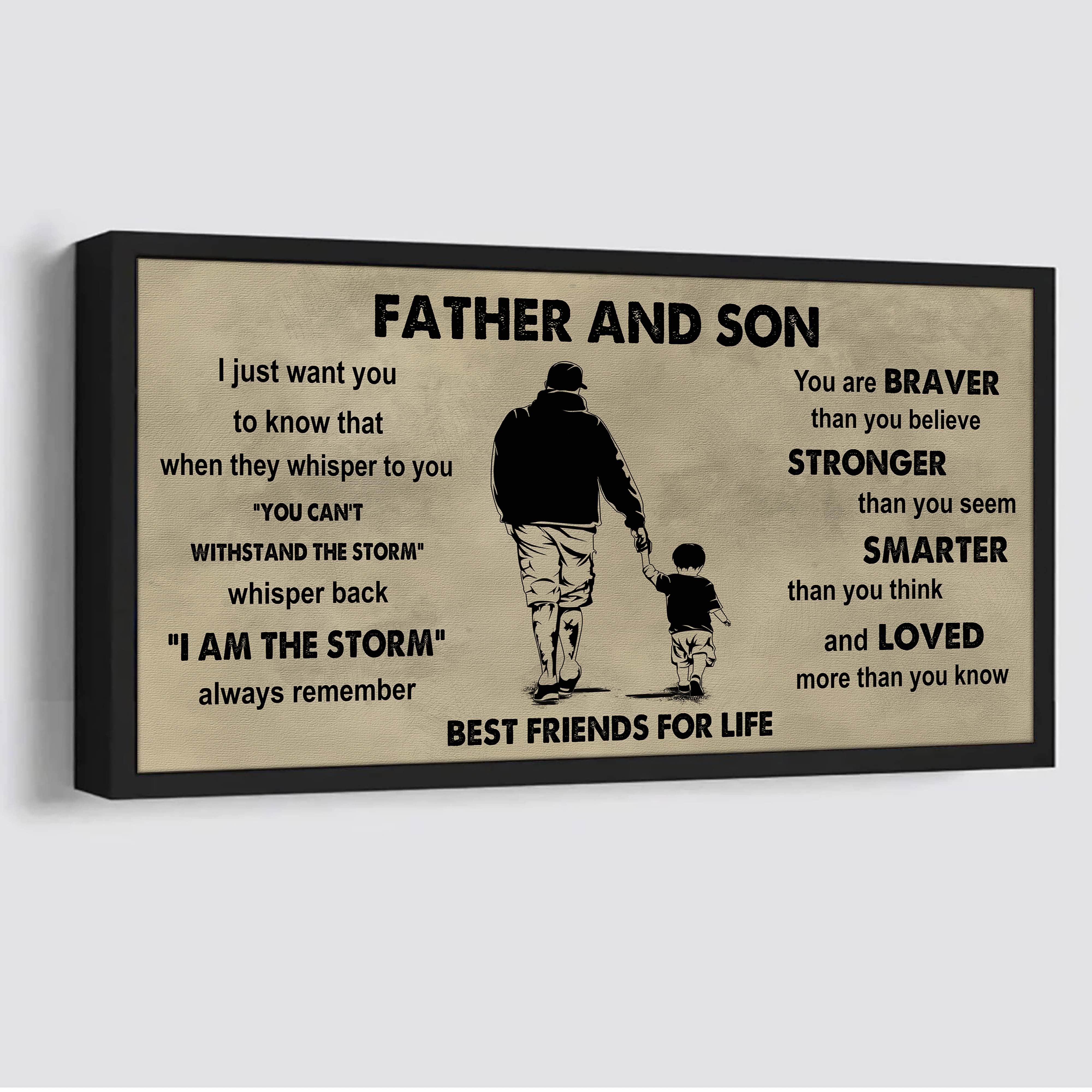 Vikings Father And Son Best Friends For Life - I Am The Storm Poster Canvas Gift For Son From Father