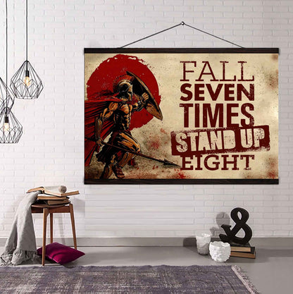 Viking Poster Canvas Fall Down Seven Times Stand Up Eight
