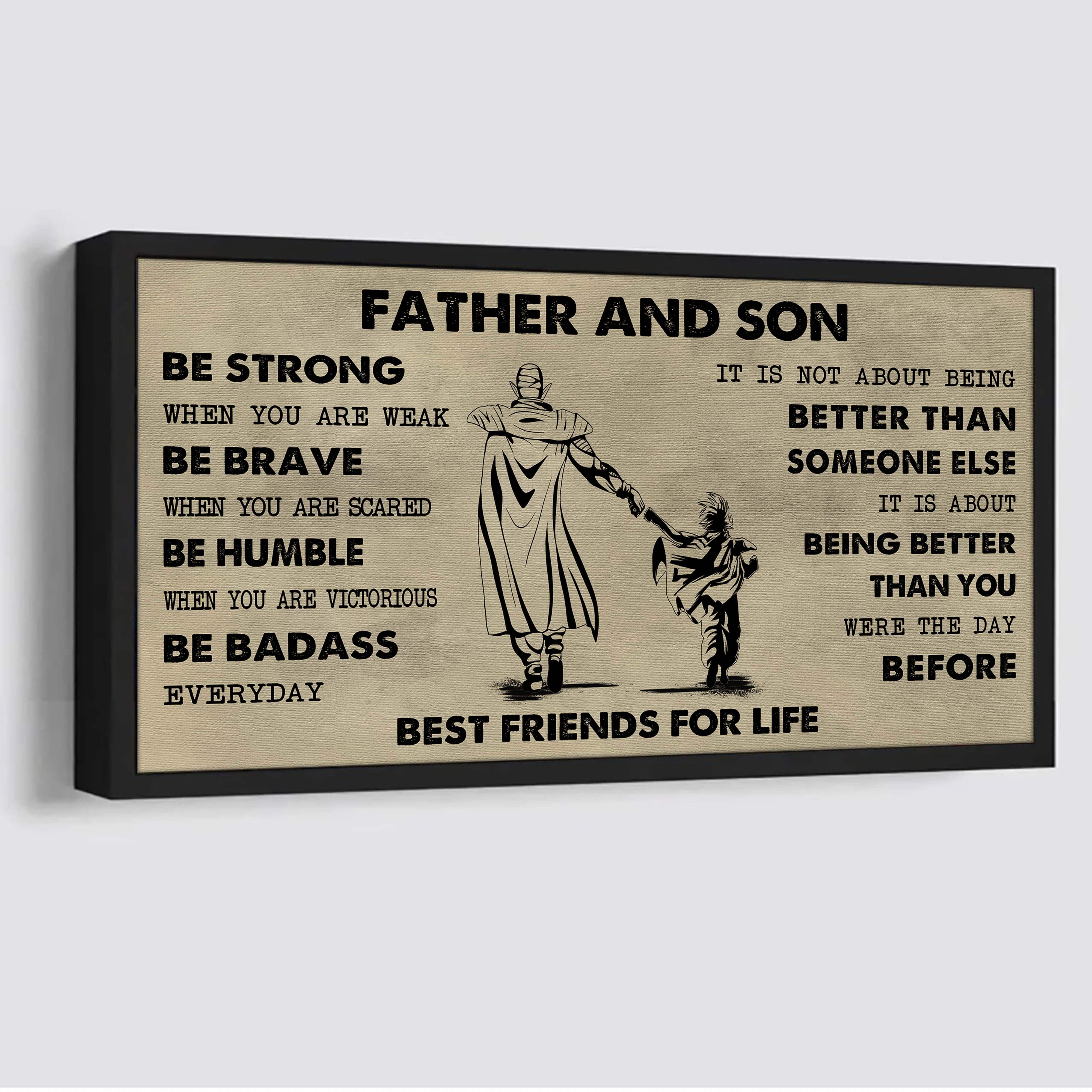 Vikings Father And Daughter Best Friends For Life - Be Strong When You Are Weak Poster Canvas Gift For Daughter From Father-Photo Upload