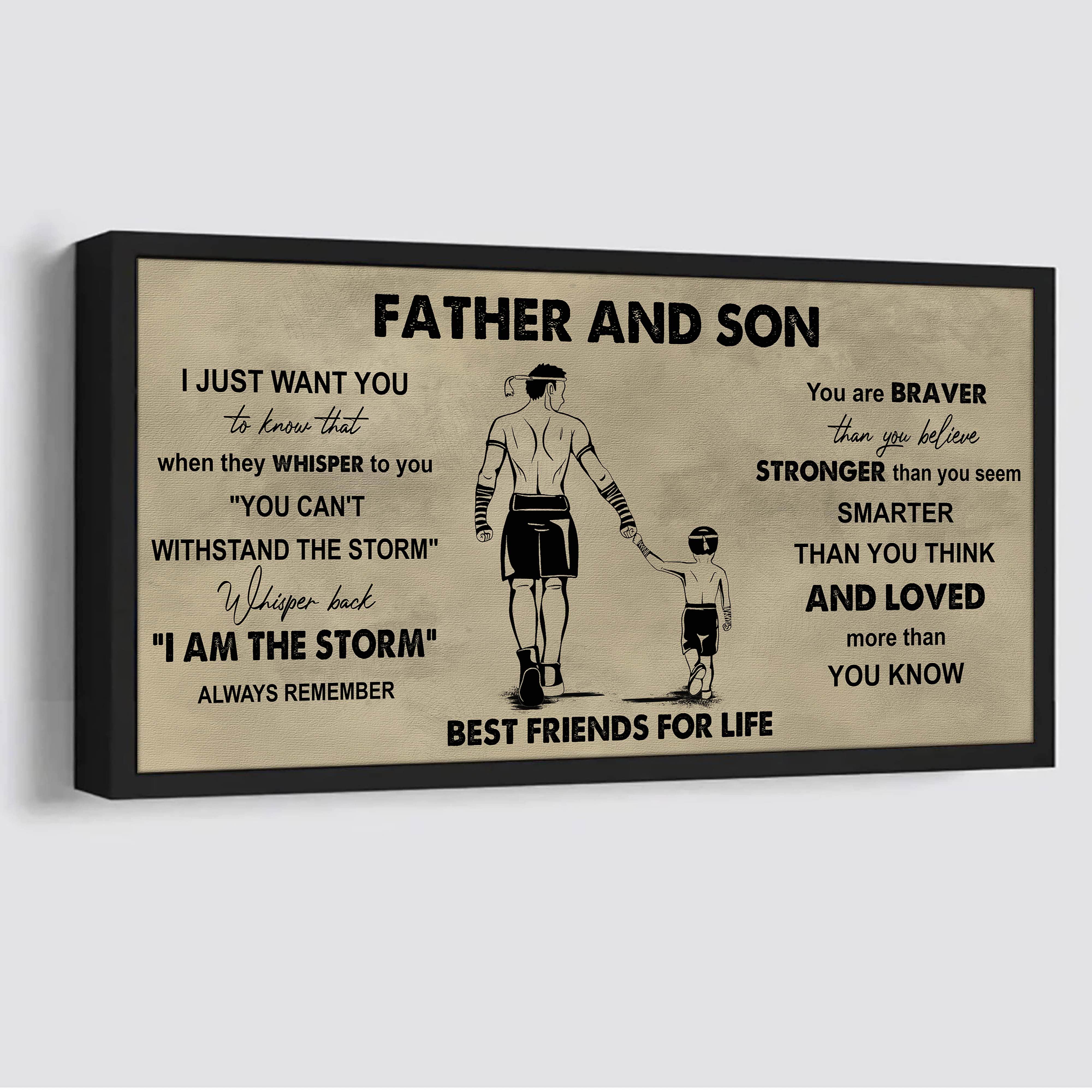 Hockey Father And Son Best Friends For Life - I Am The Storm Poster Canvas Gift For Son From Father