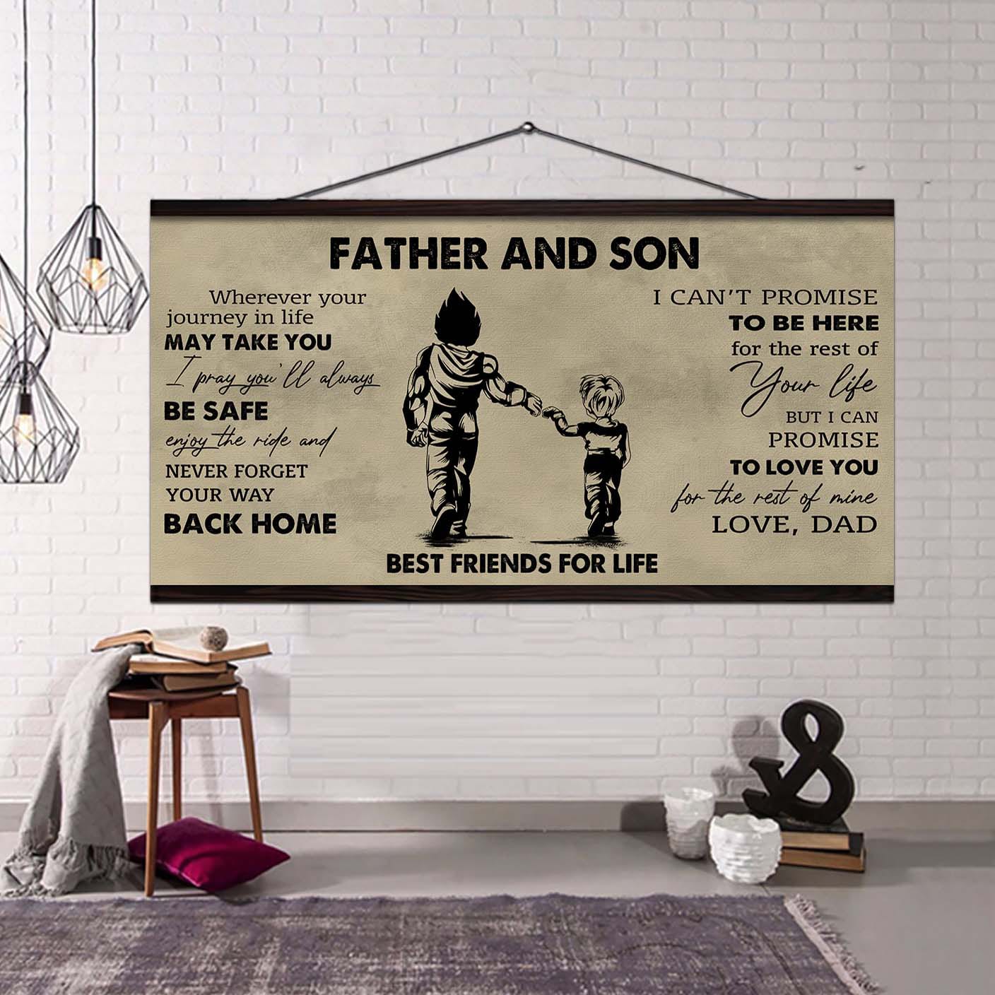 DRB Father And Son Best Friends For Life - Never Forget Your Way Back Home Poster Canvas Gift For Son From Father