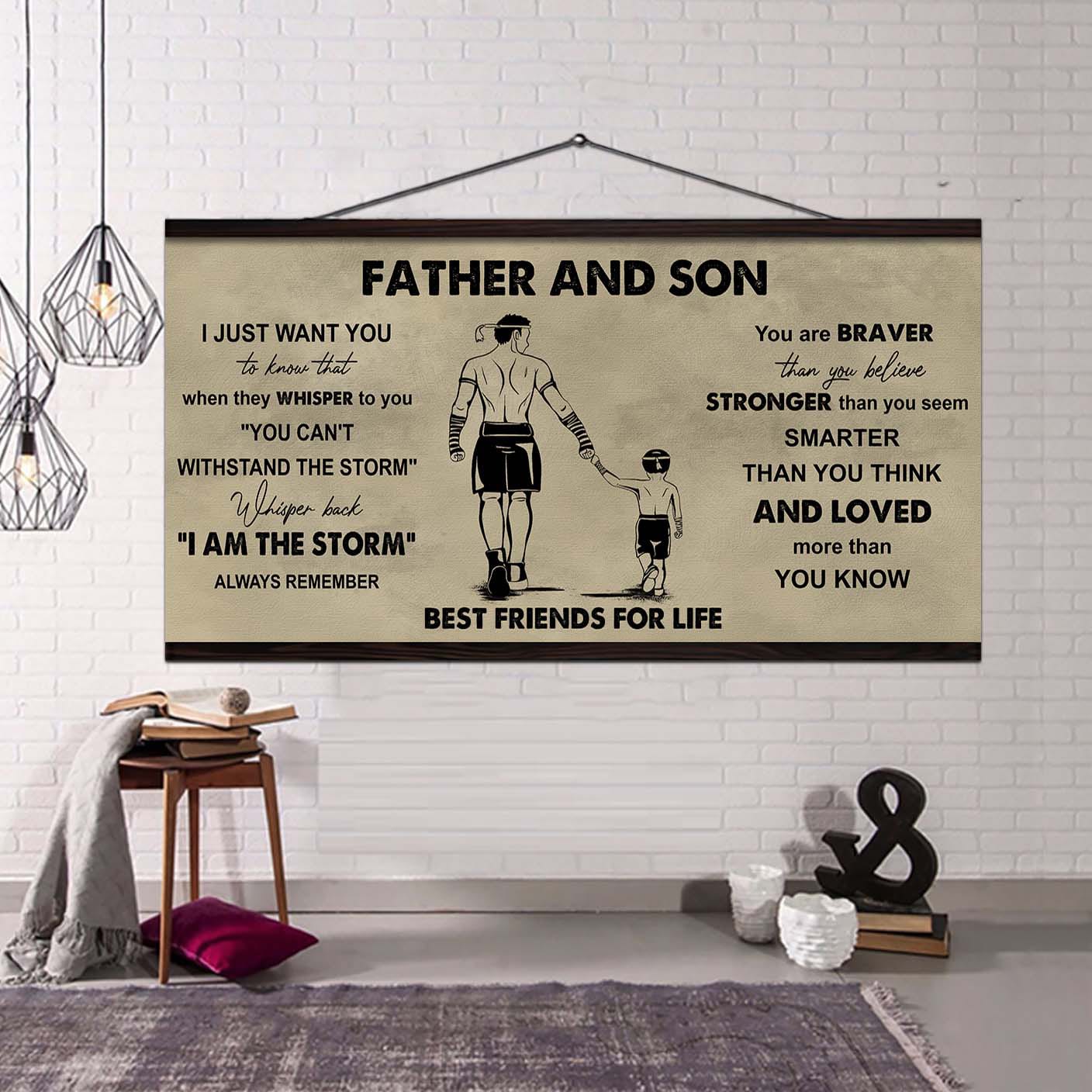 Basketball Father And Son Best Friends For Life - I Am The Storm Poster Canvas Gift For Son From Father