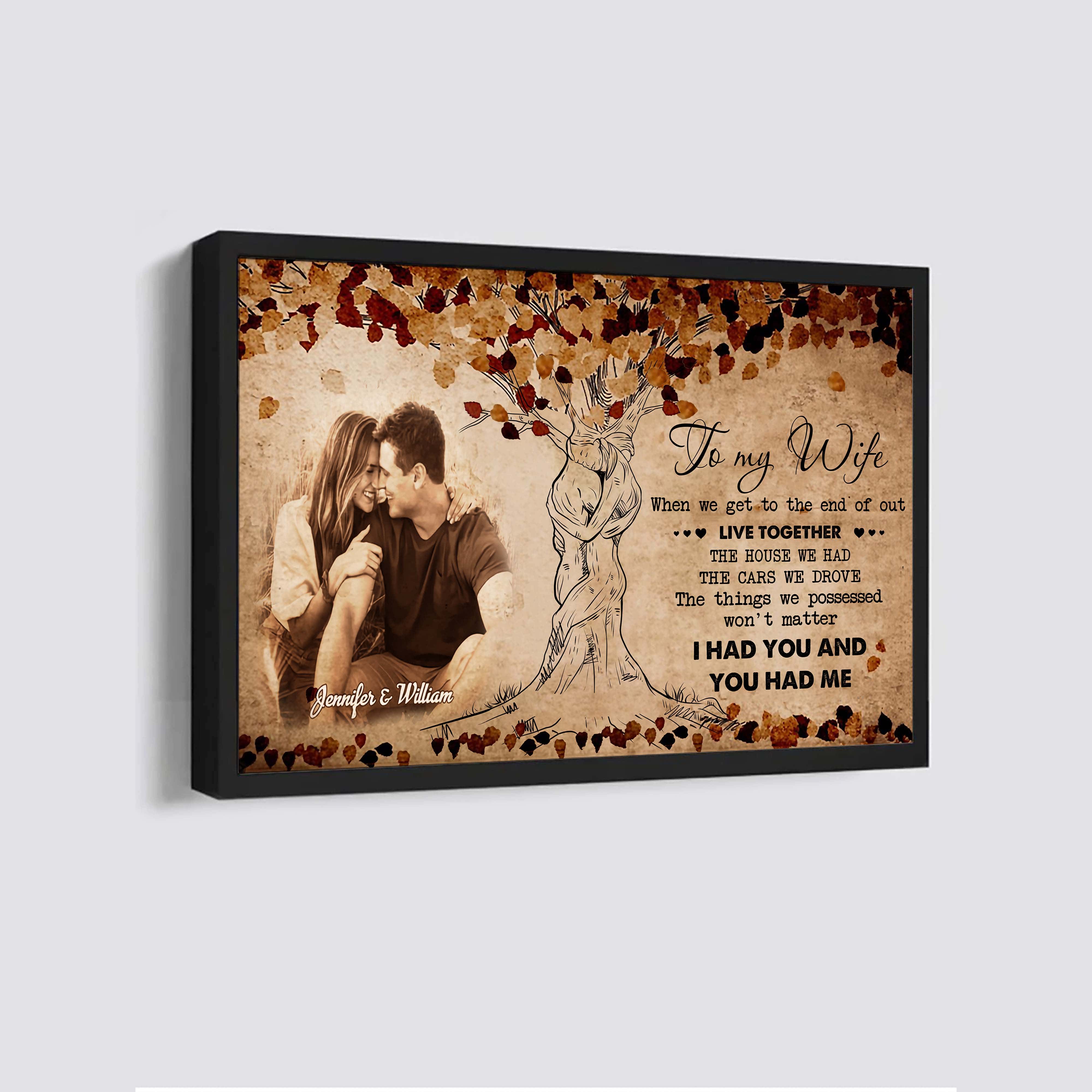 Valentines gifts-Poster canvas-Custom Image- Husband to Wife- If I could give you one thing in life