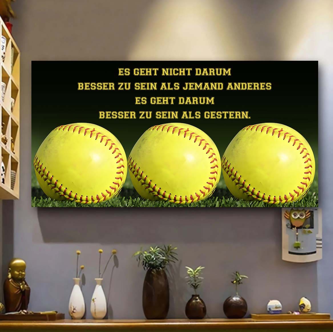 Tennis Leinwand Es geht nicht darum, besser als jemand anderes zu sein