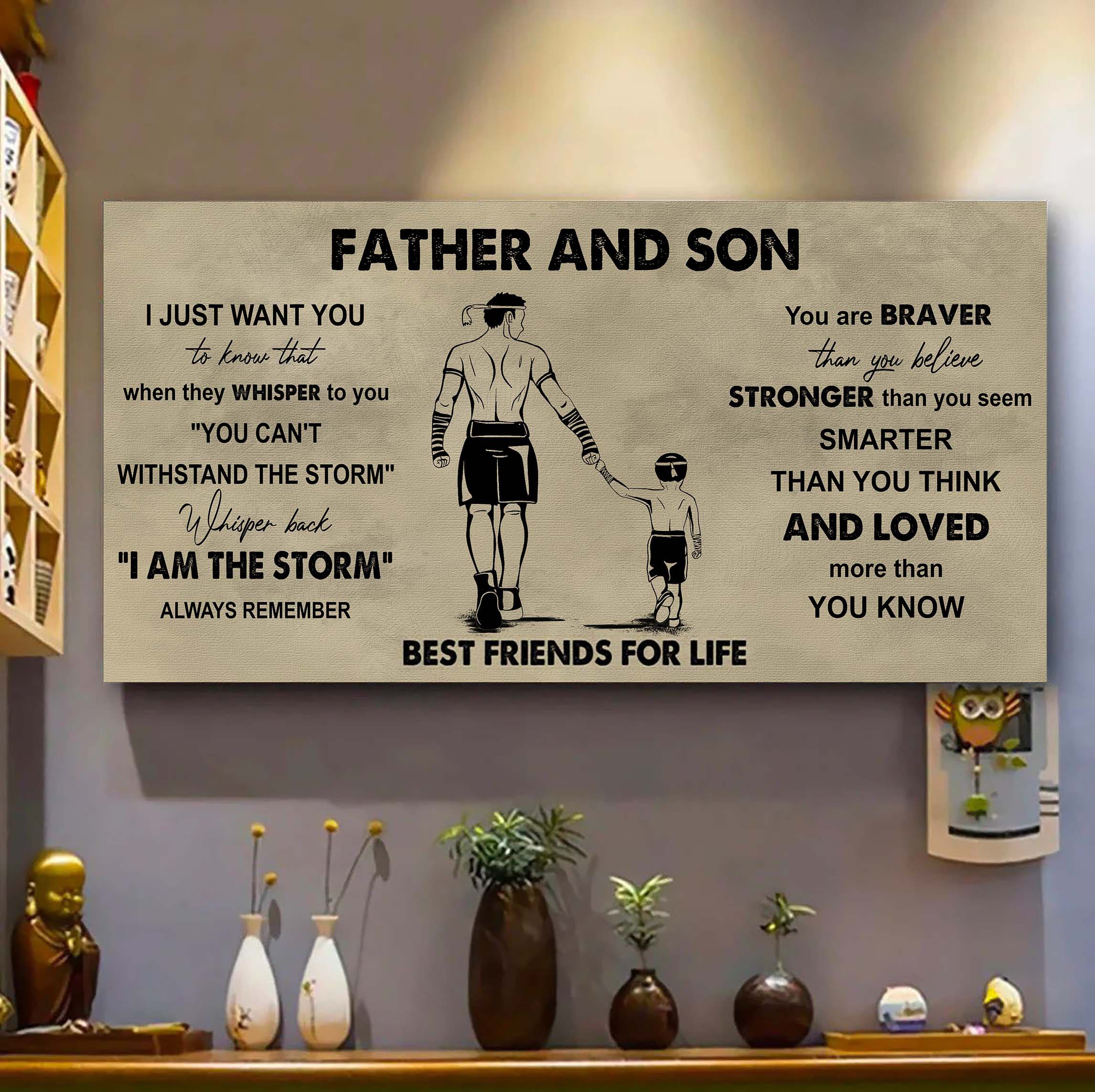 Soccer Father And Son Best Friends For Life - I Am The Storm Poster Canvas Gift For Son From Father