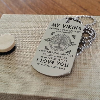 Viking Dog tag wife to husband