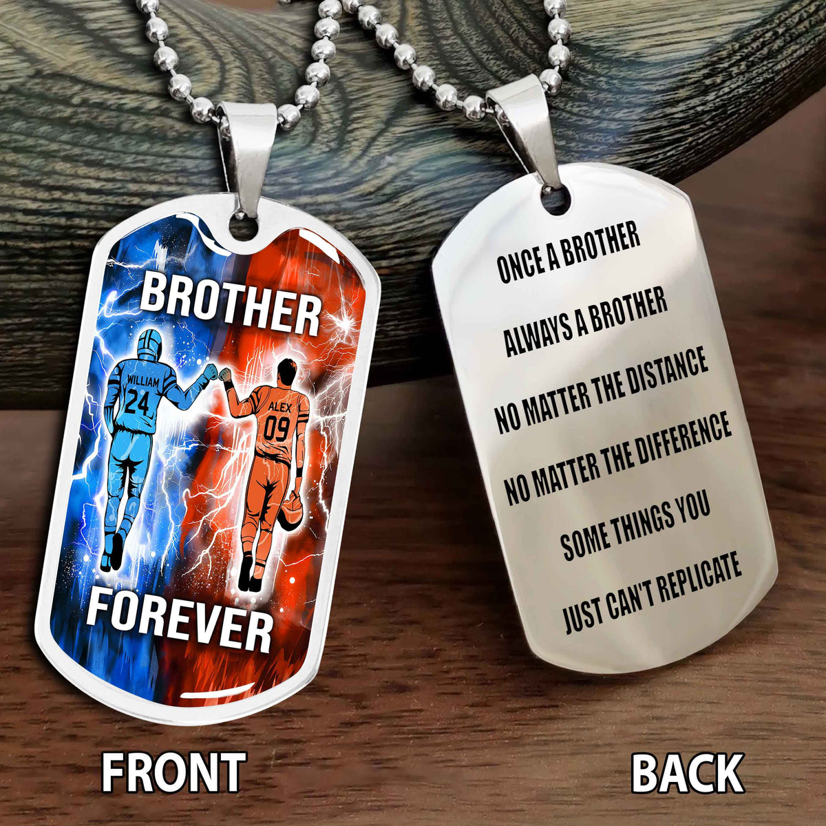Personalized Double Side Graphic Dog Tag Gift For Brother Once A Soldier Always A Soldier