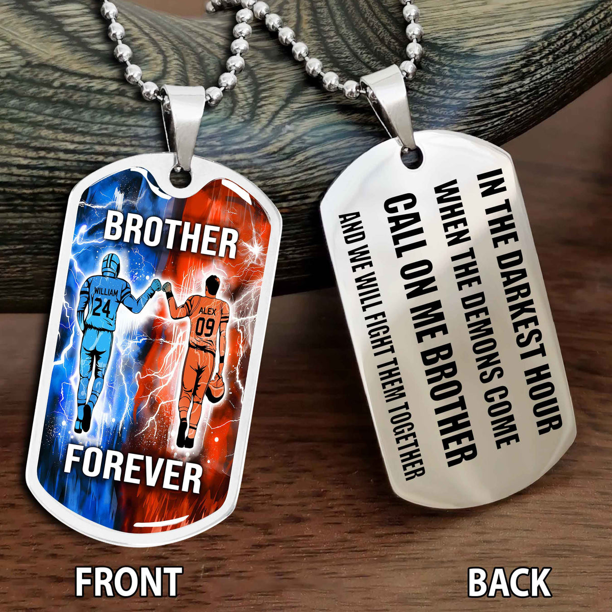 Personalized Double Side Graphic Dog Tag NAG Gift For Brother Call On Me Brother And We Will Fight Them Together