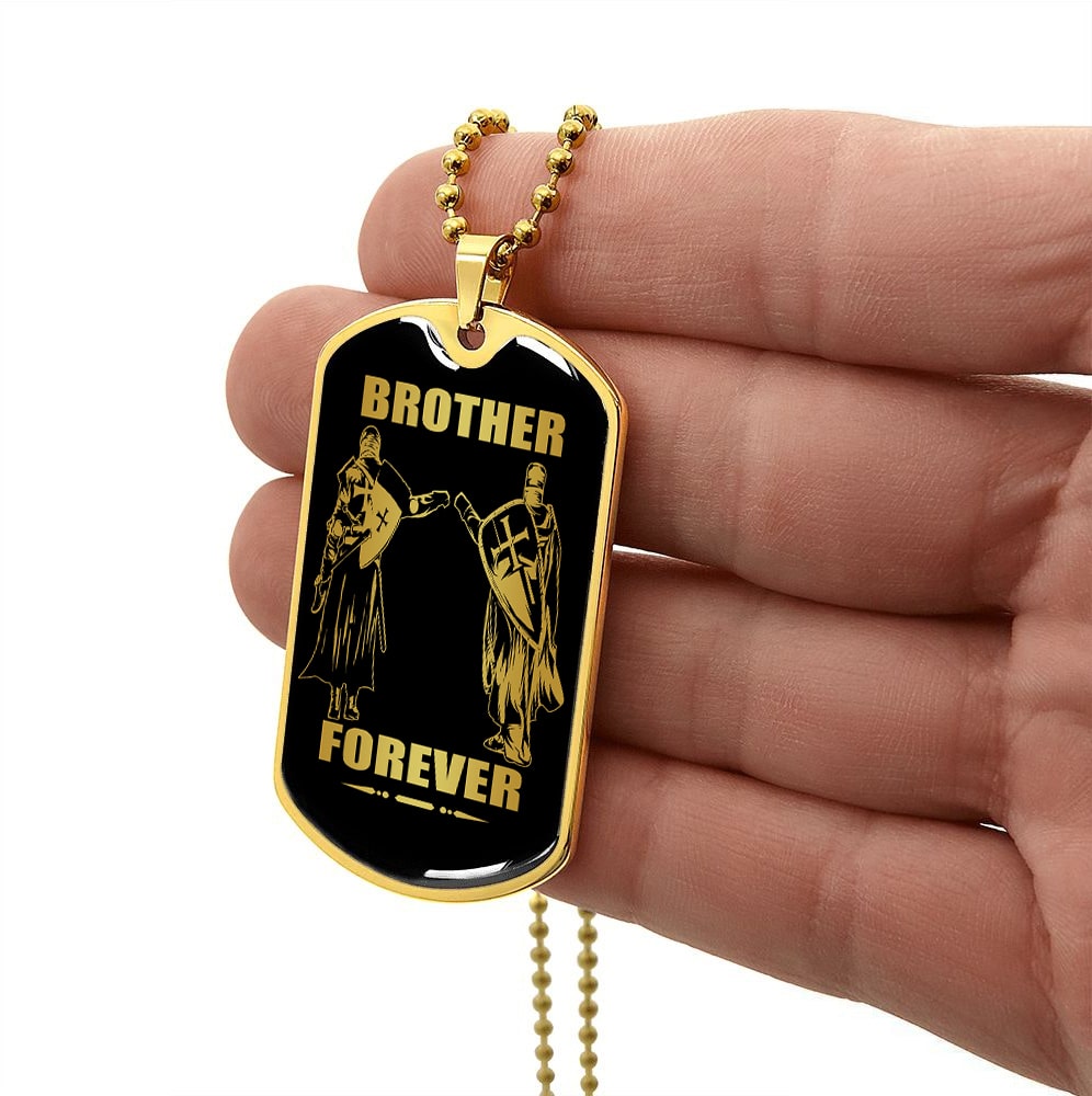 DRF-Military Chain (18K Gold Plated)-gifts from brother, n the darkest hour, When the demons come call on me brother and we will fight them together