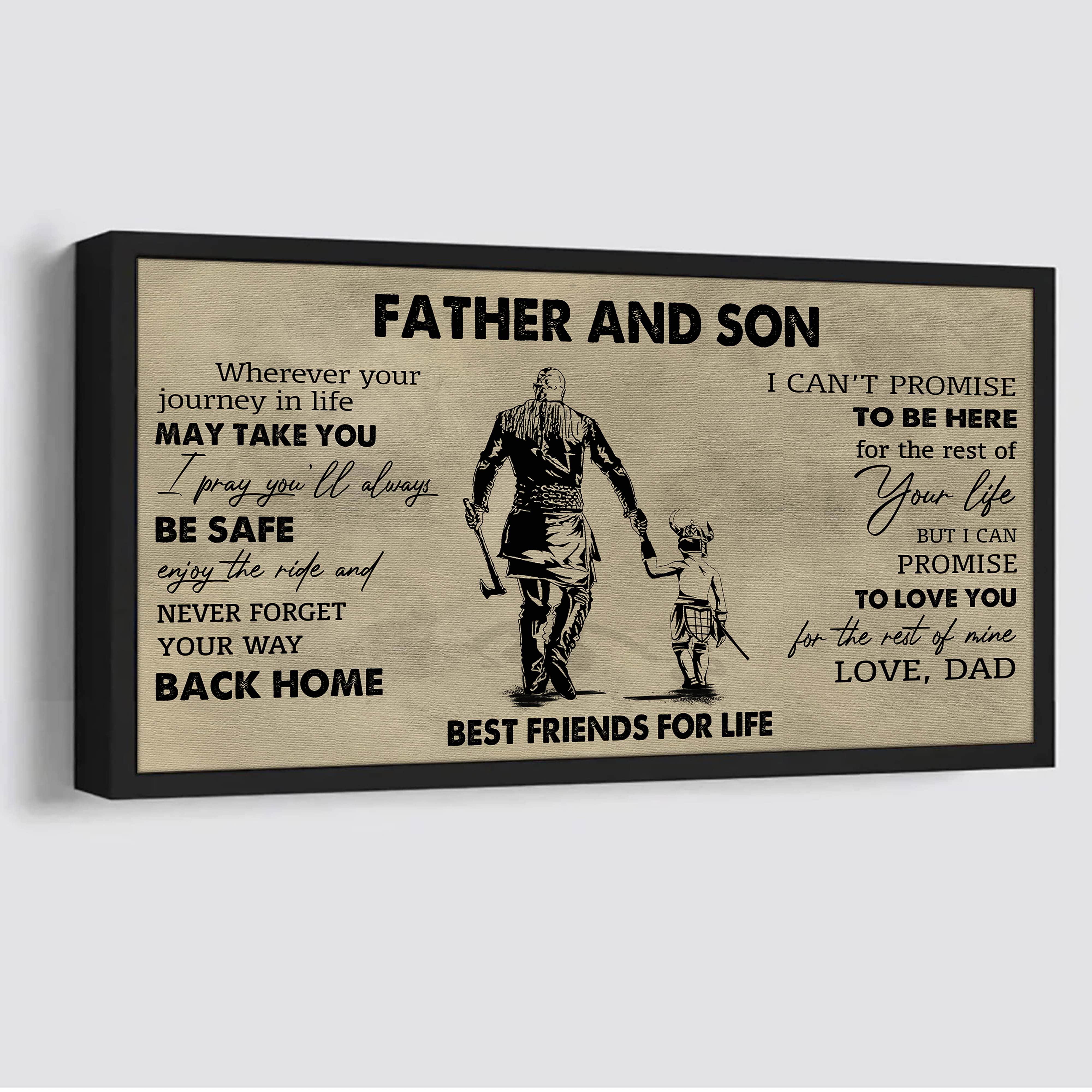 DRB Father And Daughter Best Friends For Life - Never Forget Your Way Back Home Poster Canvas Gift For Daughter From Father-Photo Upload