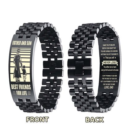 Samurai ANT Personalized Double Sided Bracelet Father And Son Best Friends For Life - Message on the back side