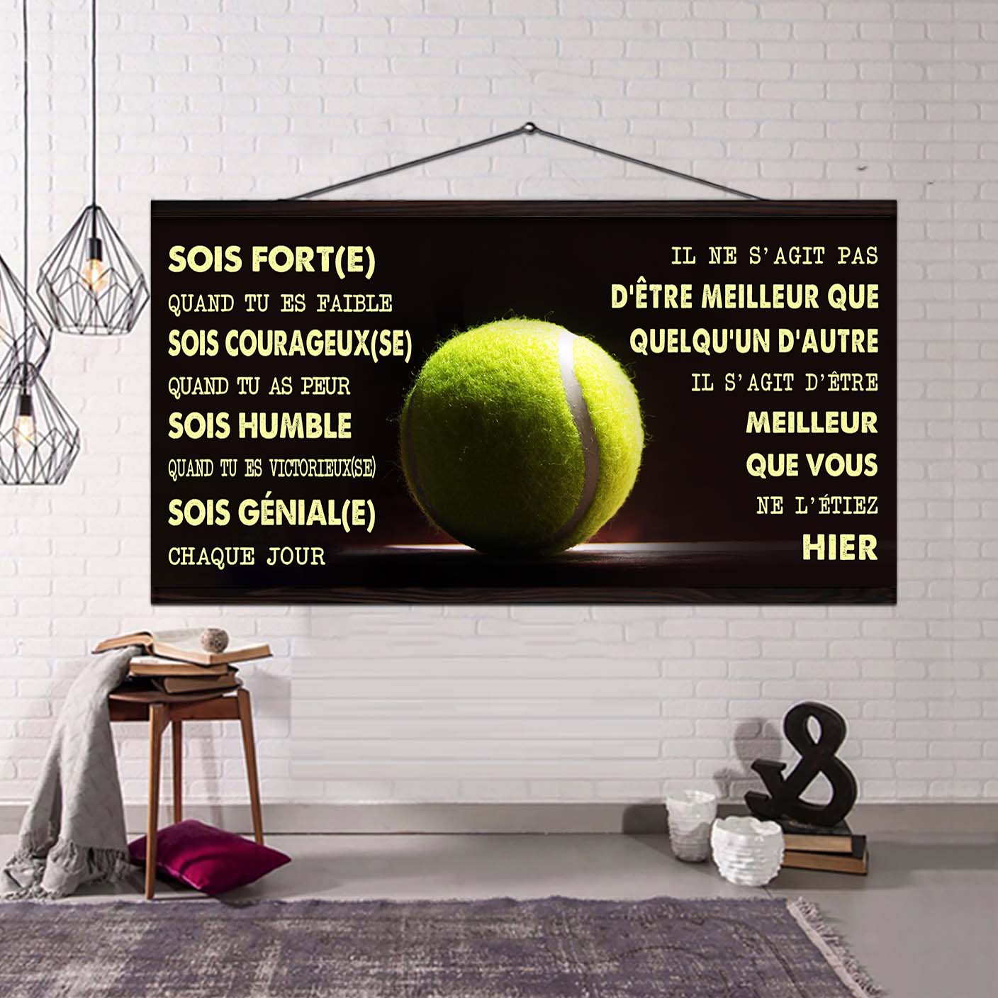 Tennis Il ne s'agit pas d'être meilleur que quelqu'un d'autre, il s'agit d'être meilleur que vous ne l'étiez hier.