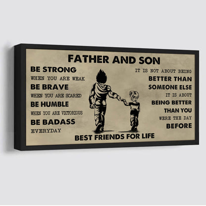 Ver 2 Family Father And Daughter Best Friends For Life - Be Strong When You Are Weak Poster Canvas Gift For Daughter From Father