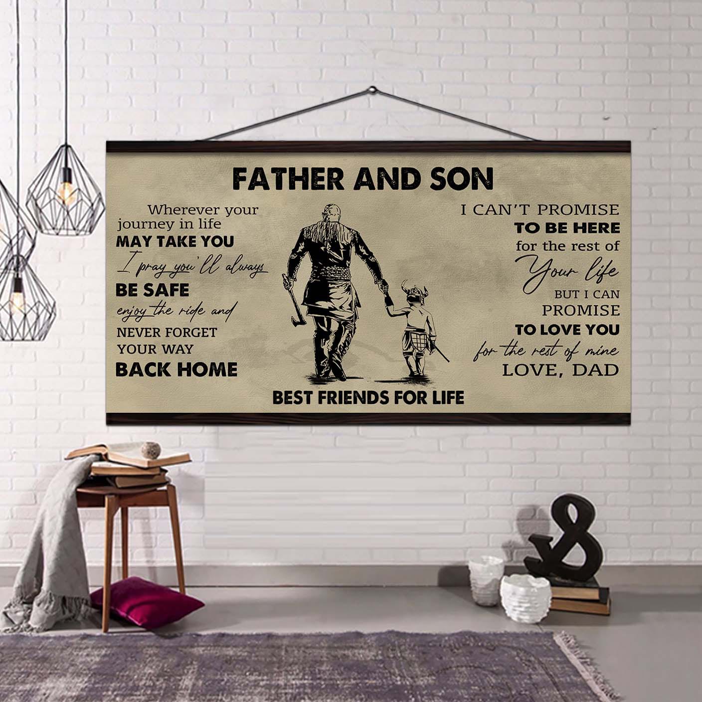 DRB Father And Daughter Best Friends For Life - Never Forget Your Way Back Home Poster Canvas Gift For Daughter From Father