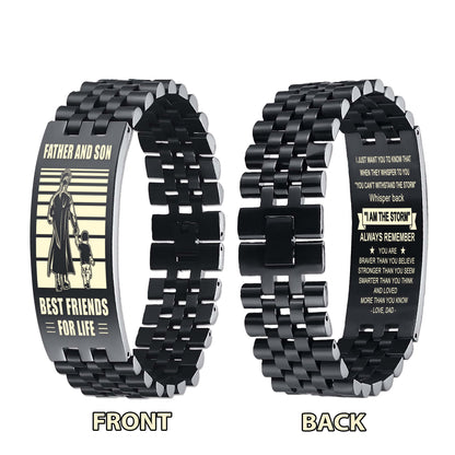 Samurai ANT Personalized Double Sided Bracelet Father And Son Best Friends For Life - Message on the back side