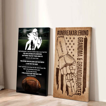Grandma And Granddaughter UnBreakable Bond - 2 Piece Canvas Wall Art - You Will Never Lose You Either Win Or Learn