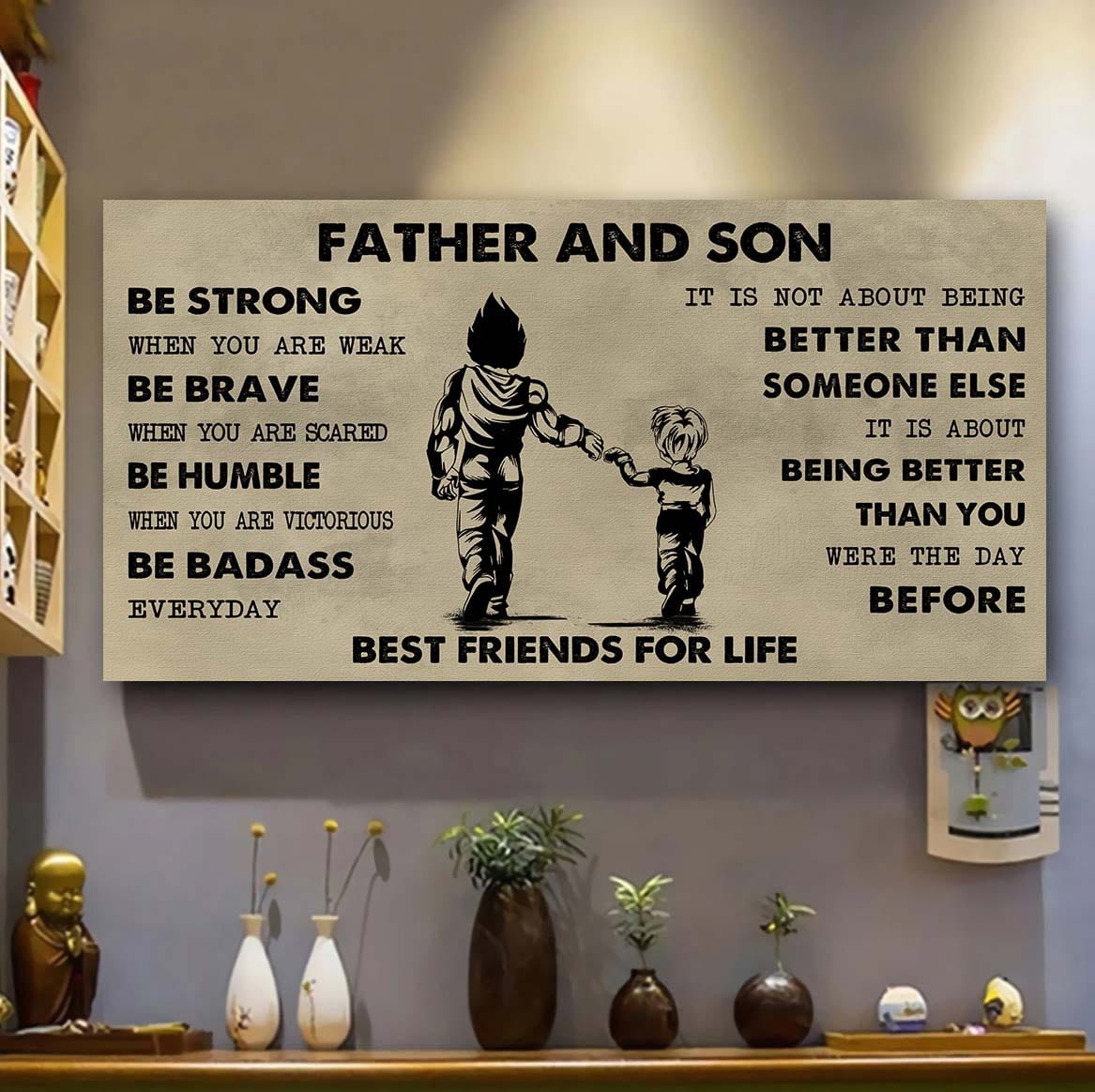 Vikings Father And Son Best Friends For Life - Be Strong When You Are Weak Poster Canvas Gift For Son From Father