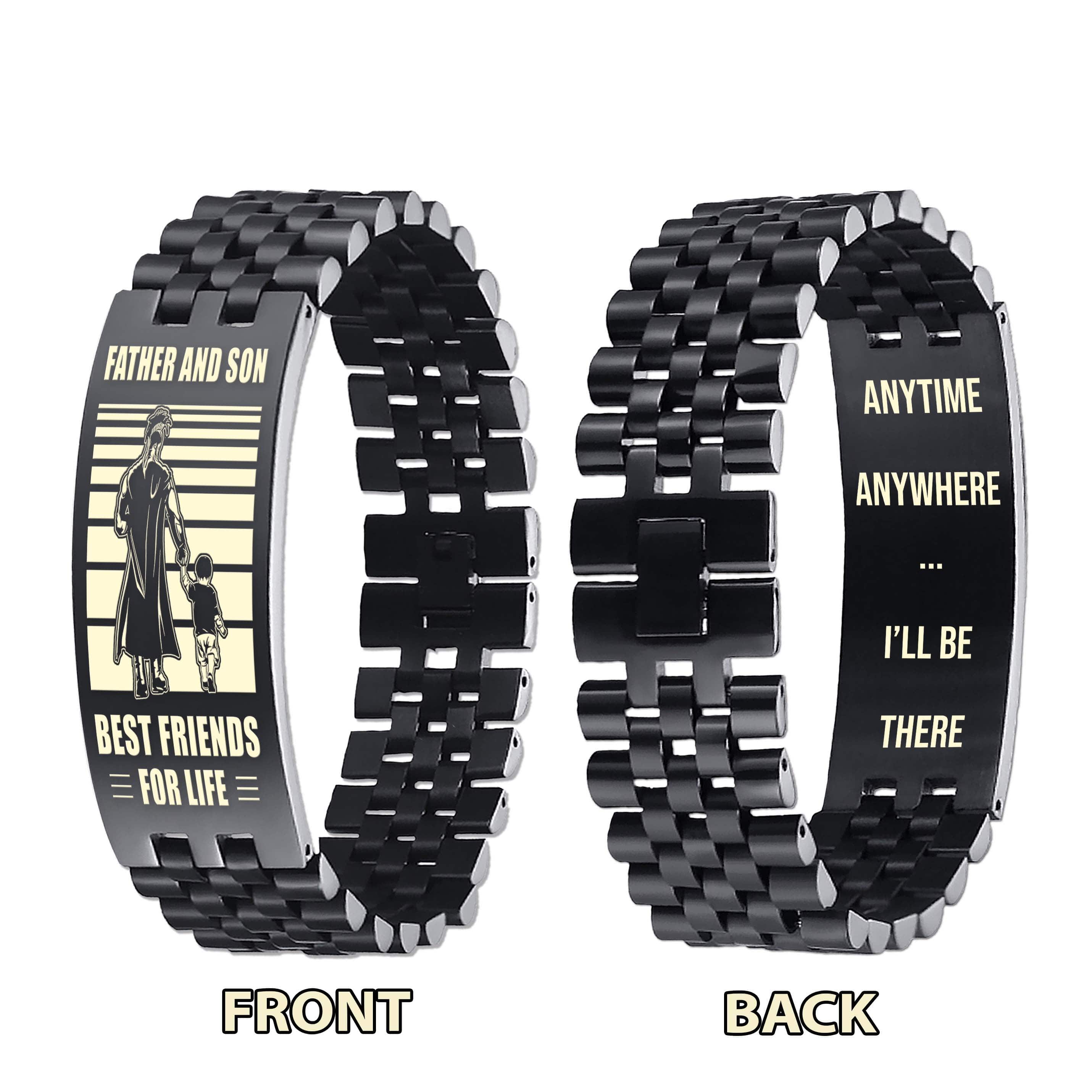 ANT Biker Personalized Double Sided Bracelet Father And Son Best Friends For Life - Message on the back side