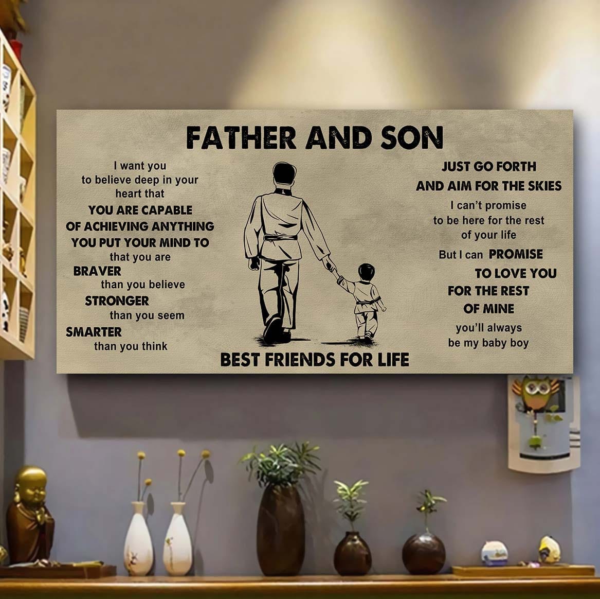 Family Father And Son Best Friends For Life - That You Are Braver Than You Believe Poster Canvas Gift For Son From Father